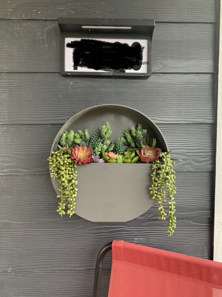 Fake Succulent Plants Iron Box Decor for Wall Hanging